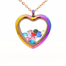 Joyería pendiente de cristal en forma de corazón al por mayor del locket del diseño de la manera